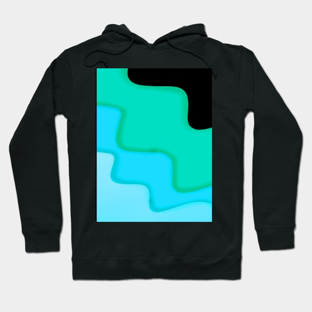 Abstract Pattern Cascade Mint Ice Cream Design Hoodie by Boztik-Designs